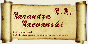 Narandža Mačvanski vizit kartica